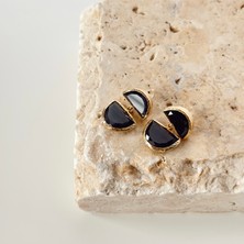 Vesce Atelier Lunar Onyx  Doğal Taş Küpe