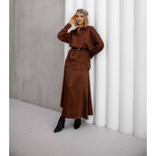 Kadın Saten  Ikili  Takım Etek ve  Gömlek