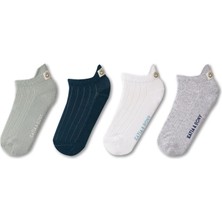 Erkek Çocuk Gülen Surat Detaylı 4'lü Patik Çorap