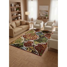 Rose'n Home Arte HD032 Klasik Desenli Renkli Dekoratif Şönil Salon Oturma Odası Mutfak Halısı