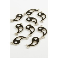 Zero Techmrt Yin Yang Çift Kulp Mineli Bileklik ve Kolye Ucu Aparatı 1 Adet-Siyah