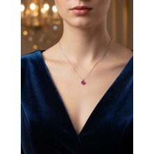 Zarene Silver Mercan Işıltısı Kolye 925 Ayar Gümüş Pembe Kolye