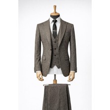 Classics Men Erkek Italyan Kesim Slim Fit Yelekli Takım Elbise