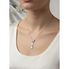 Zarene Silver Sıralı Kelebek Kolye 925 Ayar Gümüş Kolye