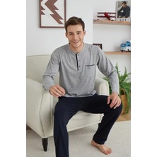 Kocabey  9111 Battal Erkek Midi Yaka Pijama Takımı