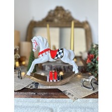 El Boyaması Polyester At Yılbaşı Dekor, Hediye Paketli, Kahverengi