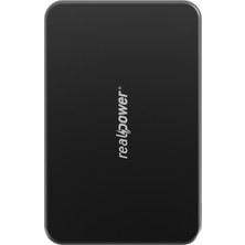 Realpower 10000MAH R Mag Air Pro Magsafe 20W Hızlı Manyetik Wireless Powerbank Siyah Titanyum MP-10KBT