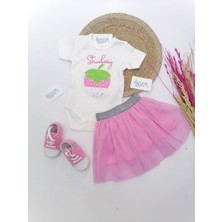 Million Baby Çilek Nakış Pembe Tütülü Takım 9 Ay