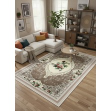 Rose'n Home Arte HD029 Çiçek Figürlü Klasik Desenli Dekoratif Şönil Salon Oturma Odası Mutfak Halısı