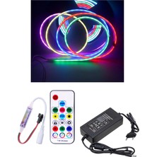 Powerr Led Aydınlatma 5 Metre 12V 6X12 mm 120 Ledli Argb Pixel Neon LED 17 Tuşlu Sese ve Müziğe Duyarlı Rf Kumandalı 5A Plastik Adaptörlü Set