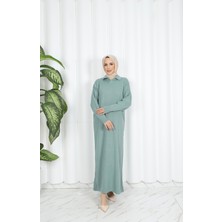 Nisum Moda Fitilli Polo Yaka Triko Elbise