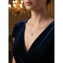 Zarene Silver Mercan Işıltısı Kolye 925 Ayar Mavi Gümüş Kolye