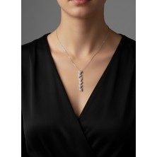 Zarene Silver Kalp Şelalesi Kolye 925 Ayar Gümüş Kolye