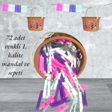 Özbience Büyük Boy Mandal Sepeti Maşa, 72 Adet, Dayanıklı ve Pratik Kullanım