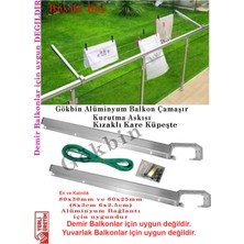 Özbience Alüminyum Balkon Çamaşır Kurutmalık Askısı Kare Kızaklı, Dayanıklı ve Hafif