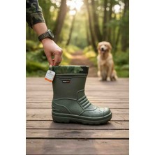 Moda Fiesta Eva Erkek Su Geçirmez  Kısa Yağmur Çizmesi – Çıkarılabilir Çorap Astar – Kamuflaj Detaylı – Kaymaz Taban