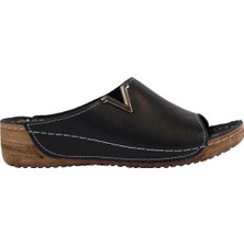 Napa Shoes Hakiki Deri Yumuşak Taban Rahat Günlük Kadın Terlik NAPA-211