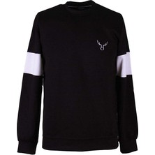 Trender Parça Kol O Yaka Siyah Erkek Sweatshirt 229