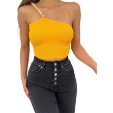 Lims Ahşap Boncuk Detaylı  Bluz-Turuncu