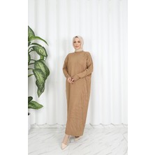 Nisum Moda Zebra Desenli Merserize Elbise
