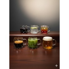 Yakut Yeni Tarz Salkım Model Kahve Yanı Bardak 6`lı