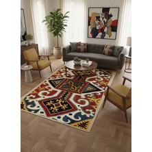 Rose'n Home Arte HD023 Etnik Desenli Klasik Dekoratif Şönil Salon Oturma Odası Mutfak Halısı