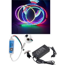 Powerr Led Aydınlatma 5 Metre 12V 6X12 mm 120 Ledli Argb Pixel Neon LED Bluetoothlu Cep Telefonundan Kumandalı 5A Adaptörlü Set