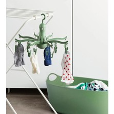 Özbience Renkli 8 Kollu Çamaşır Kurutma Askısı 16 Mandallı Plastik Ahtapot Kurutmalık