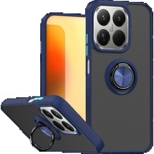 Butik Xiaomi Mi 15T Montreal Yüzüklü Silikon Kapak - LACIVERT-(5796)