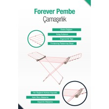 Özbience Kalın Borulu Kanatlı Büyük Boy Çamaşır Kurutmalığı, Pembe