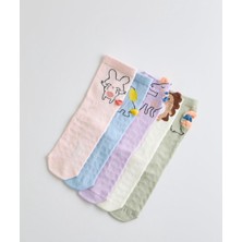 Çocuk 5 Li Paket Hayvan Desenli Soket Çorap Çok Renkli