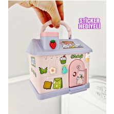 Çocuklar Için Pembe Kumbara, Kilitli ve Sticker Hediyeli