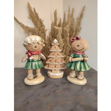 Yılbaşı Bebek ve Çam Ağacı Temalı Kurabiye Biblo Seti, Şık ve Renkli Dekorasyon