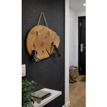 Rustik Hane Doğal Ahşap Masif Kütük Dilimi Anahtarlık Askı El Yapımı Dekoratif Tasarım