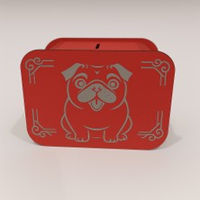 Datatek Köpek Kumbara - Ağaç Işleme -Ceviz Ağacı-Kırmızı