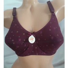 Shine Elagance Borda Mürdüm Arası Tatlı Bir Renkte Süngerli Balensiz Rahat Sütyen Pamuk Polyester Elastan Içerir