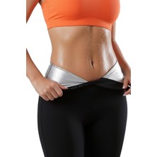 Sauna Agraflı Tayt – Termal Etkili, Bacak ve Göbek Toparlayıcı ve Bel Incelten Yüksek Bel Korse Spor Taytı - Siyah - Elilom