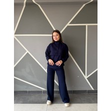 A.T. Kids-Women Kadın Lacivert Yarım Fermuarlı Eşofman Takımı