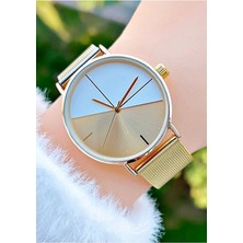 Weluxa Çift Renk Hasır Kordon ve Kadran Tasarım Kadın Kol Saati