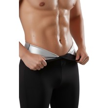 Sauna Agraflı Tayt – Termal Etkili, Bacak ve Göbek Toparlayıcı ve Bel Incelten Yüksek Bel Korse Spor Taytı - Siyah - Elilom