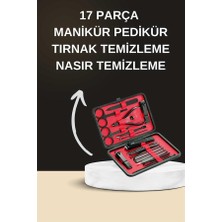 Datatek Elektrikli Manikür Pedikür Seti Ikili Set 17 Parça Tırnak Bakımı Nasır Temizleme Tırnak Şekillendirme