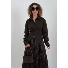 Zelish My Sister Kahve Arka Bağlamalı Gömlek