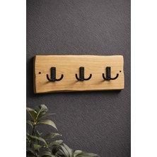 Rustik Hane Doğal Masif Ahşap Kütük Portmanto Duvar Askılığı El Yapımı