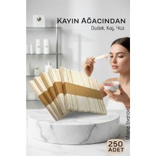 SHN Ahşap Yüz ve Kaş Ağda Spatulası 250 Adet - Ultra Pürüzsüz Profesyonel Makyaj ve Maske Çubuğu