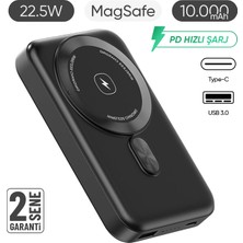 Enkado 3004 10.000 Mah Kablosuz Hızlı Şarj Magsafe Powerbank Ince Magsafe Powerbank Taşınabilir Şarj Cihazı