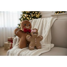 K-LAY 2'li Set 30 cm Kurabiye Adam 20 cm Kurabiye Kız Yılbaşı Dekorasyon Peluş Oyuncak