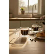 Heredot 2 Adet 120 ml Çift Cidarlı Cam Kahve Espresso Bardağı MIT1283