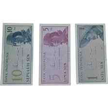 1964 Endonezya 1-5-10 Sen Çil
