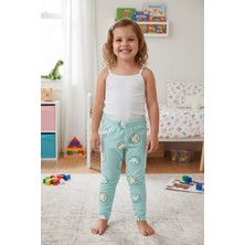 FullaModa Gülen Yüz Desenli Polar Unisex Çocuk Pijama Altı