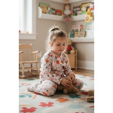 FullaModa Ev Desenli Polar Kız Çocuk Pijama Takımı